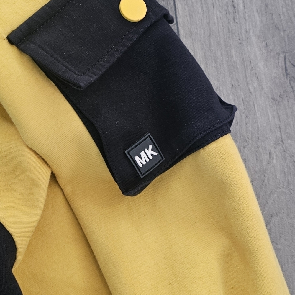 MAKOBI Yellow and Black Graphic Hoodie Size 5xb Street Wear - Picture 6 of 10